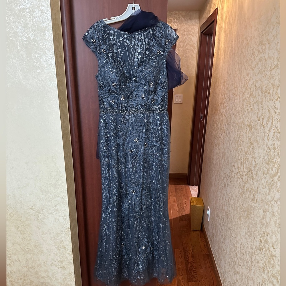 Jovani Charcoal Sequin Evening Dress